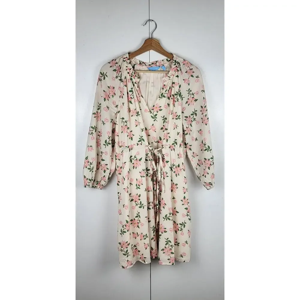Draper James Kellie Babydoll in Floral Magnolia Dress w/ Billowing Sleeves | L - Picture 3 of 15
